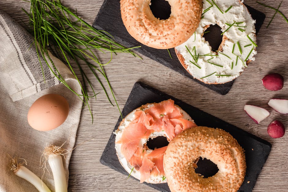 An assortment of quick breakfast dishes including toast, fruit, and eggs.