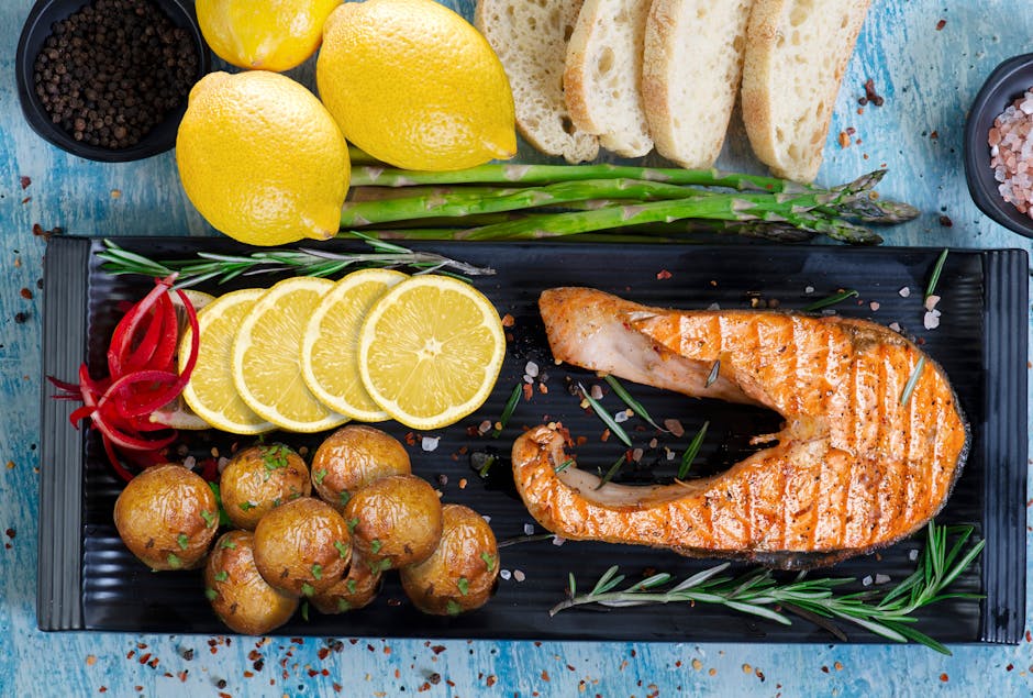 Perfectly cooked salmon fillets with various preparations.